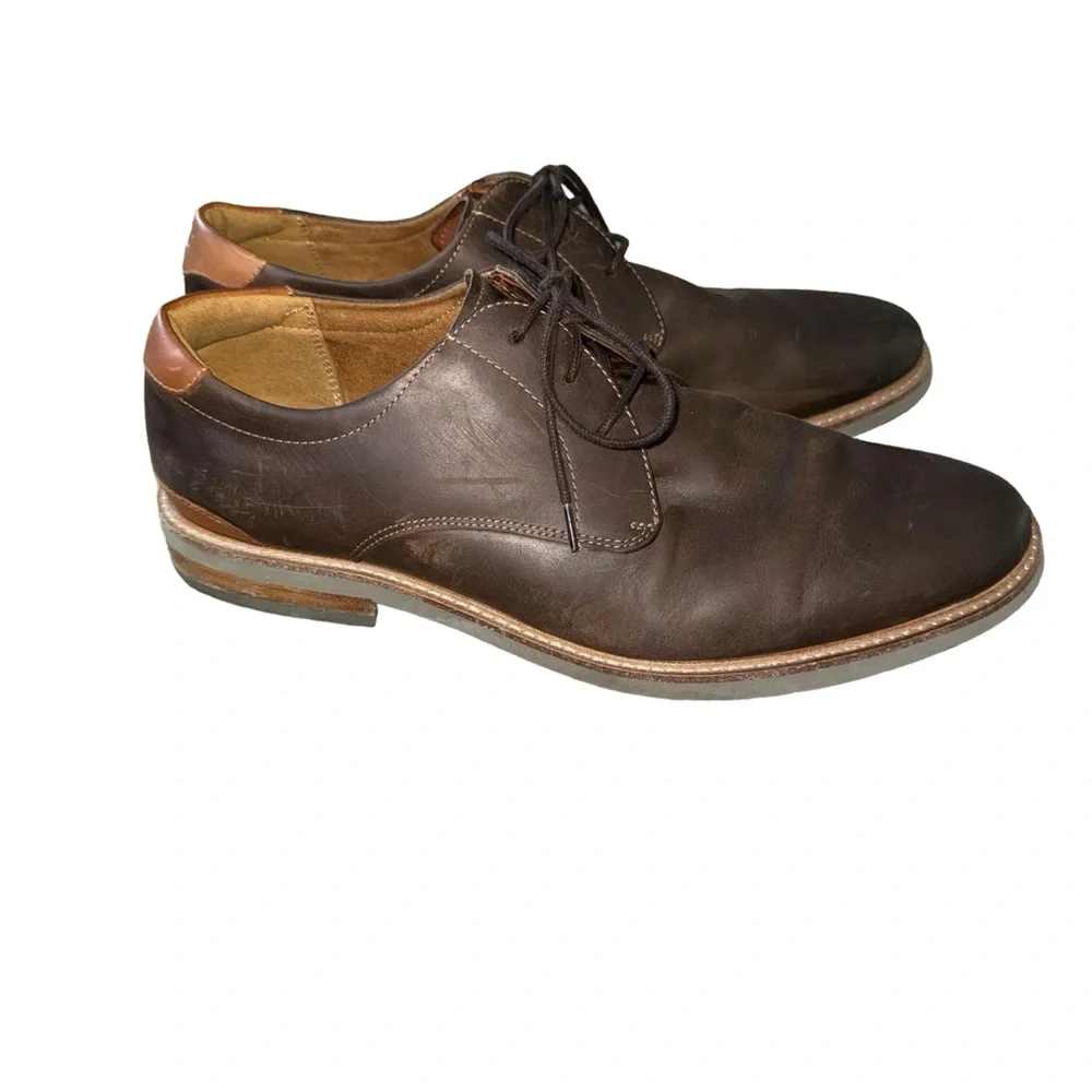 Mens Florsheim Highland Plain Toe‎ Brown Leather Comfort Oxfords Shoes Size 11 M